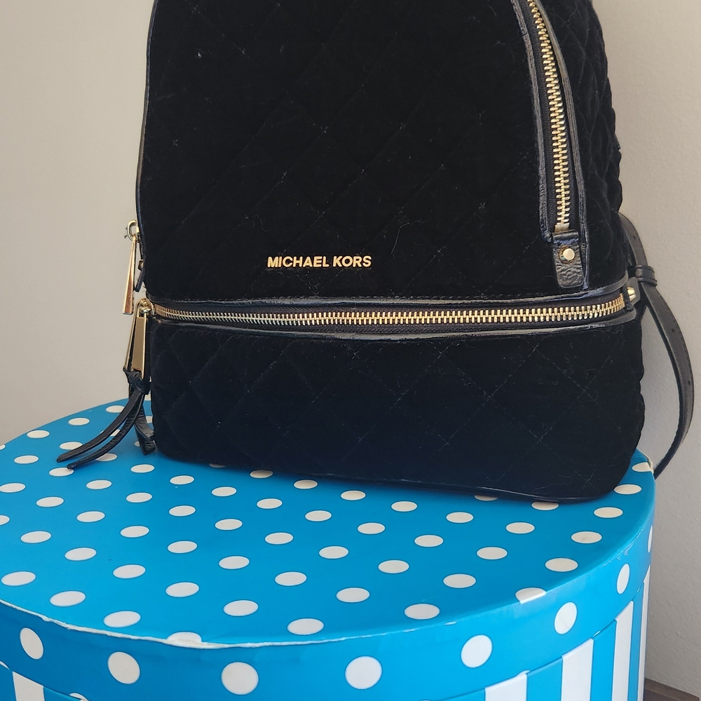 Michael Kors Quilted Black Backpack